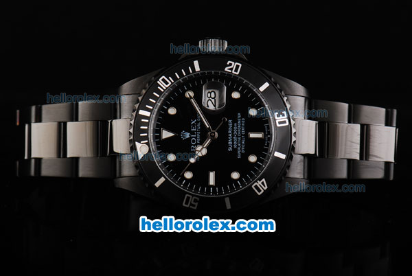 Rolex Submariner Automatic Movement PVD Case and Strap with Black Dial - Click Image to Close